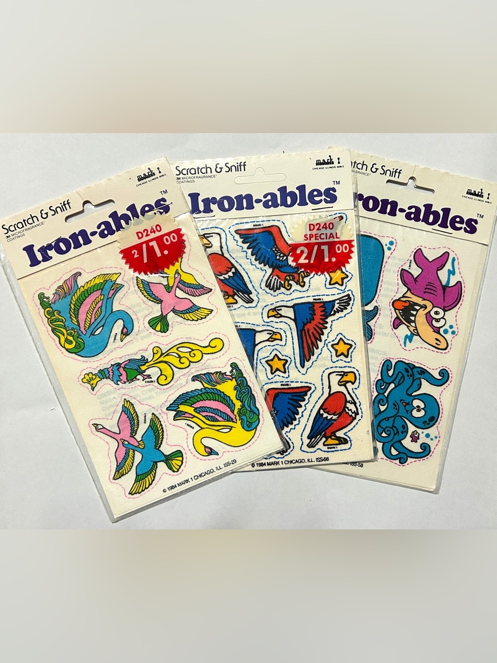 1984 Sealed Scratch & Sniff Iron-ables 3M Transfers • Vintage Mark 1
